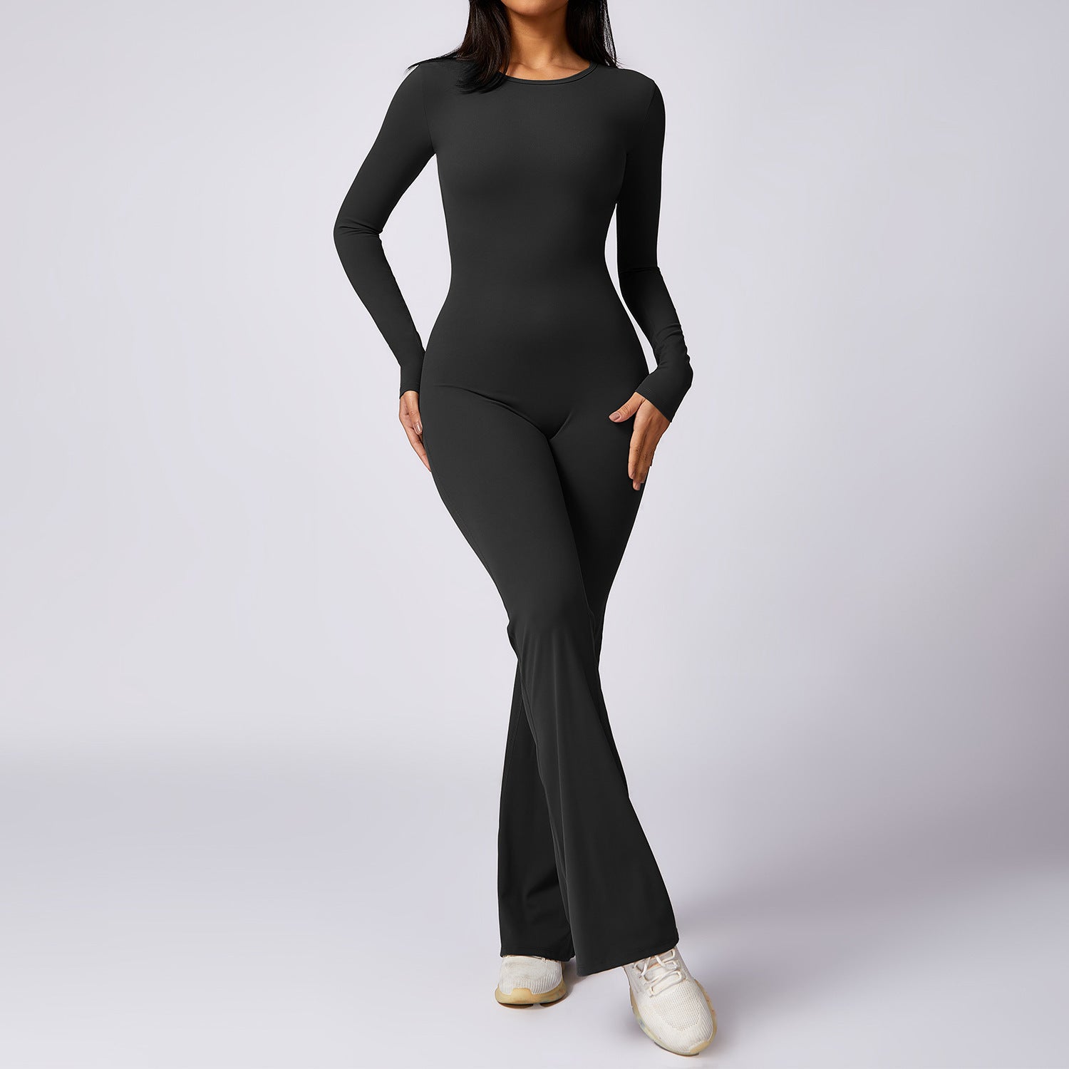 KAIA — Quick-Dry Long Sleeve Sculpting Jumpsuit with Sharp Detail