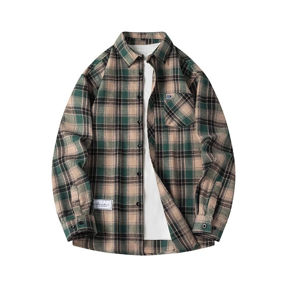 LYRAR — Plaid Long Sleeve Button-Up Shirt for Men with Sharp Detail