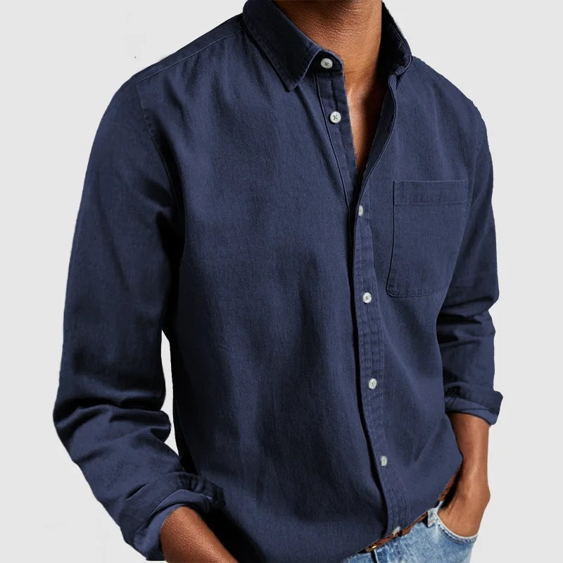 AXORA — Men's Button-Up Shirt with Clean Daily Finish