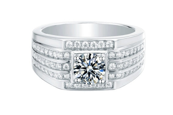 DAXAR — Men's 1 Carat Moissanite Ring in 925 Silver