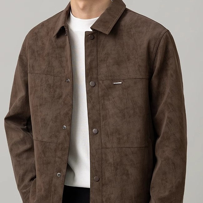 XAVEL — Men's Casual Faux Suede Jacket with Clean Fit