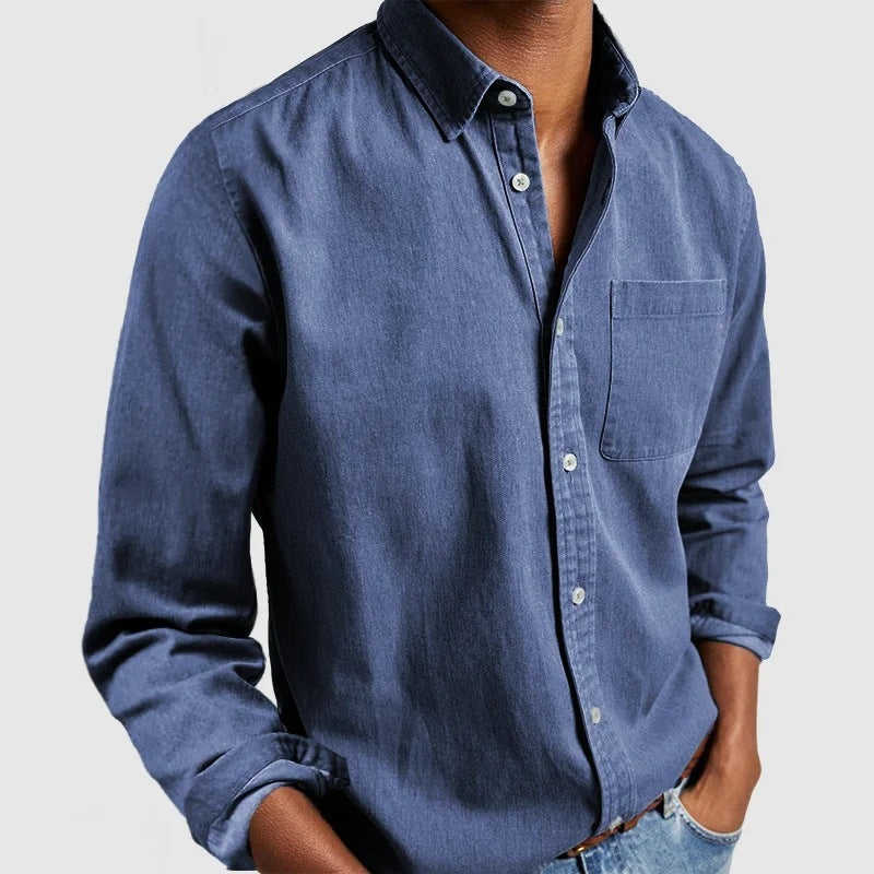 AXORA — Men's Button-Up Shirt with Clean Daily Finish