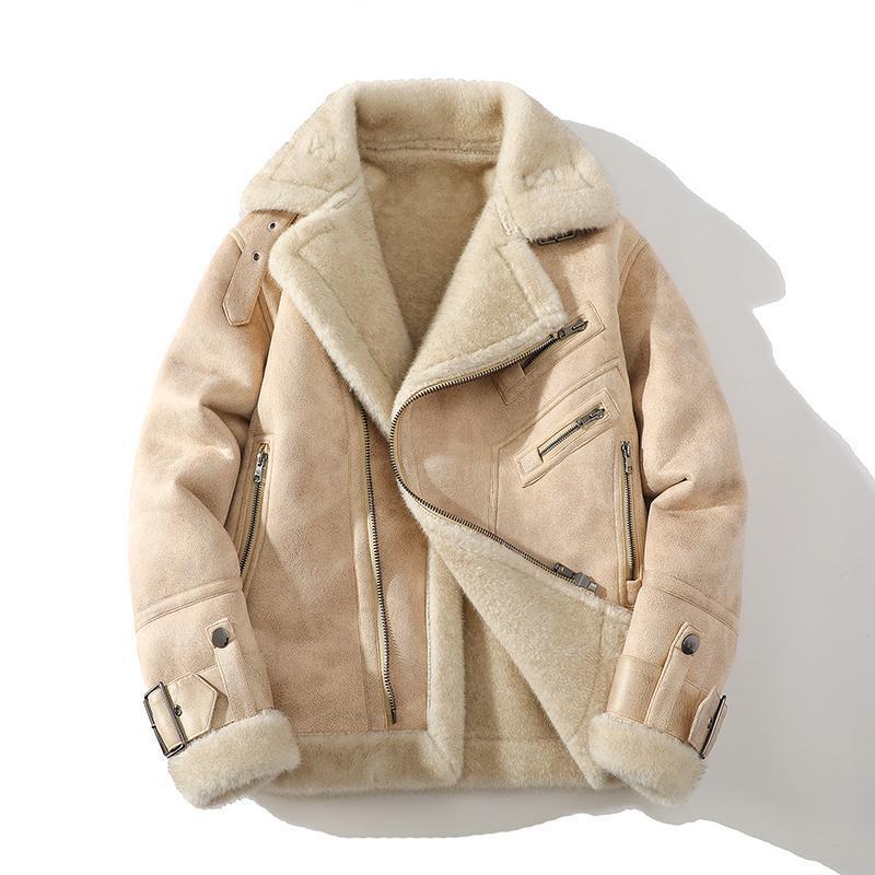 SORAN — Men's Faux Shearling Aviator Jacket with Warm Lining