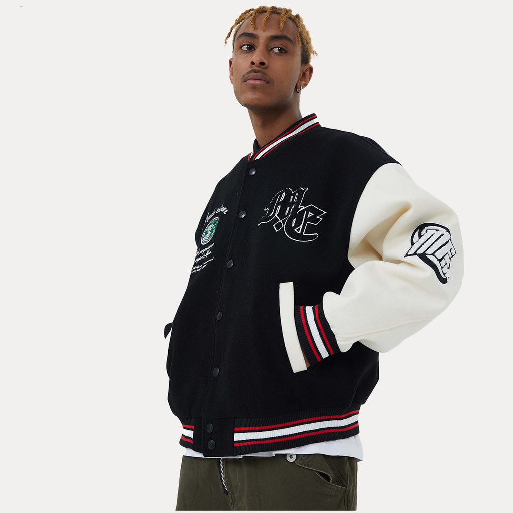 KAIORA — Retro Wool Varsity Jacket with Relaxed Fit