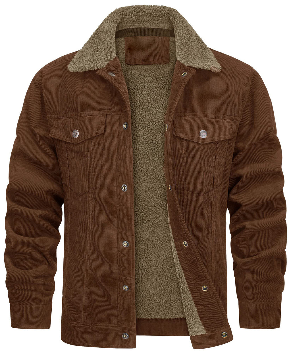 ZANIRA — Corduroy Sherpa-Lined Utility Jacket Coat