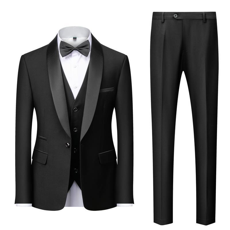 AXDEN — Men's Tailored Three-Piece Suit Set with Sharp Finish