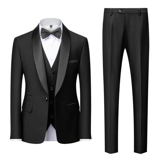 AXDEN — Men's Tailored Three-Piece Suit Set with Sharp Finish