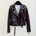 RENAR — Women's Cropped Faux Leather Jacket with Clean Edge