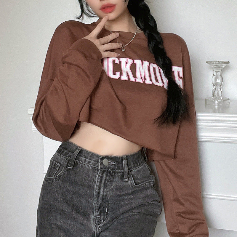 WESRA — Women's Cropped Varsity Sweatshirt Pullover