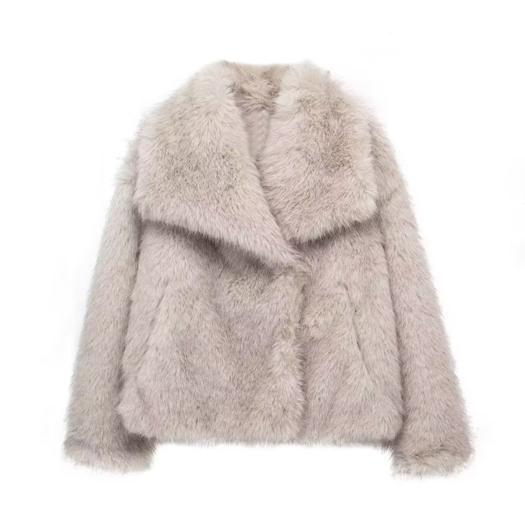 WESOR — Plush Faux Fur Lapel Winter Coat for Women