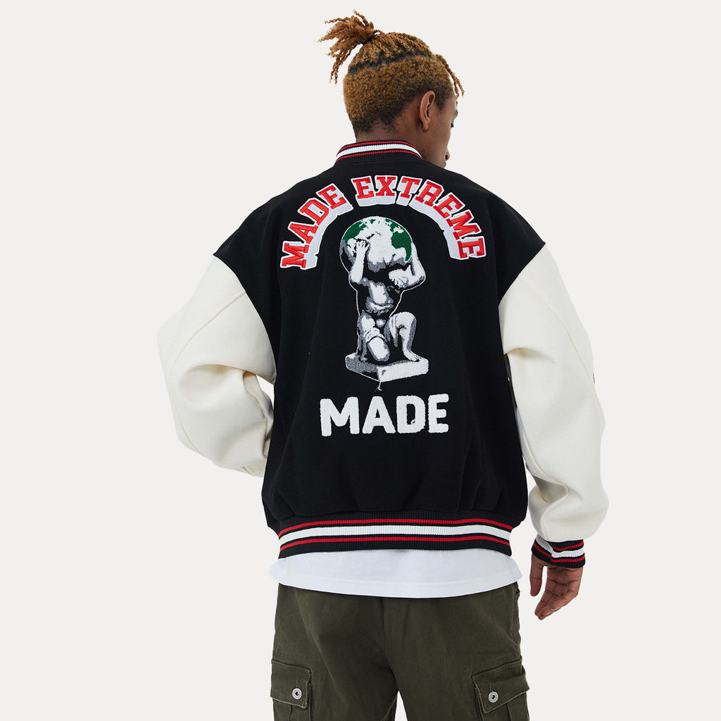 KAIORA — Retro Wool Varsity Jacket with Relaxed Fit