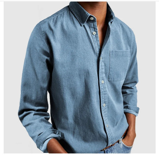 AXORA — Men's Button-Up Shirt with Clean Daily Finish