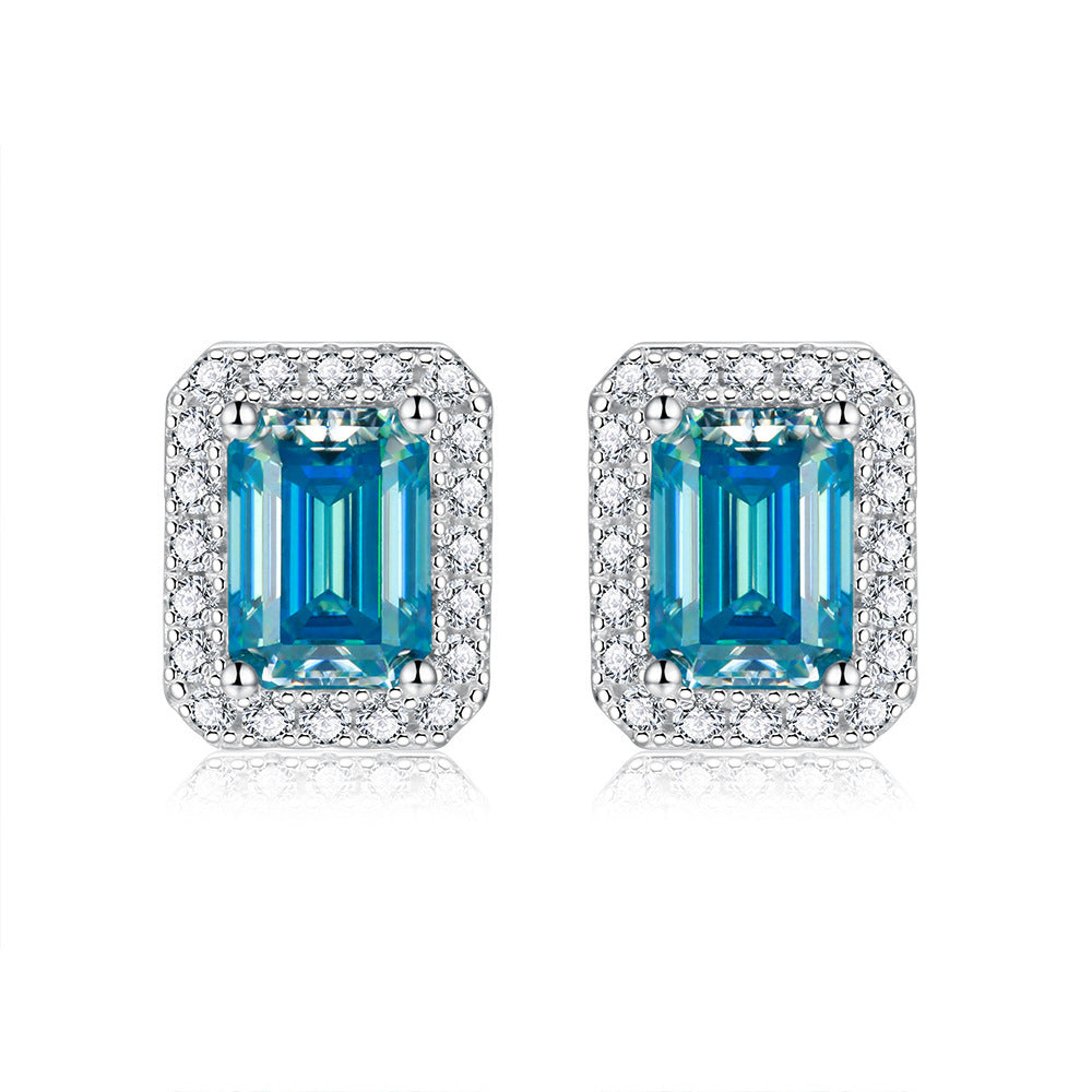 MAVELL — Emerald Cut Moissanite Stud Earrings for Women