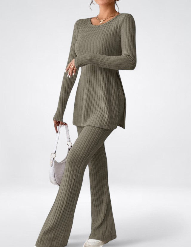 ROVON — Women's Ribbed Knit Lounge Set in Relaxed Fit