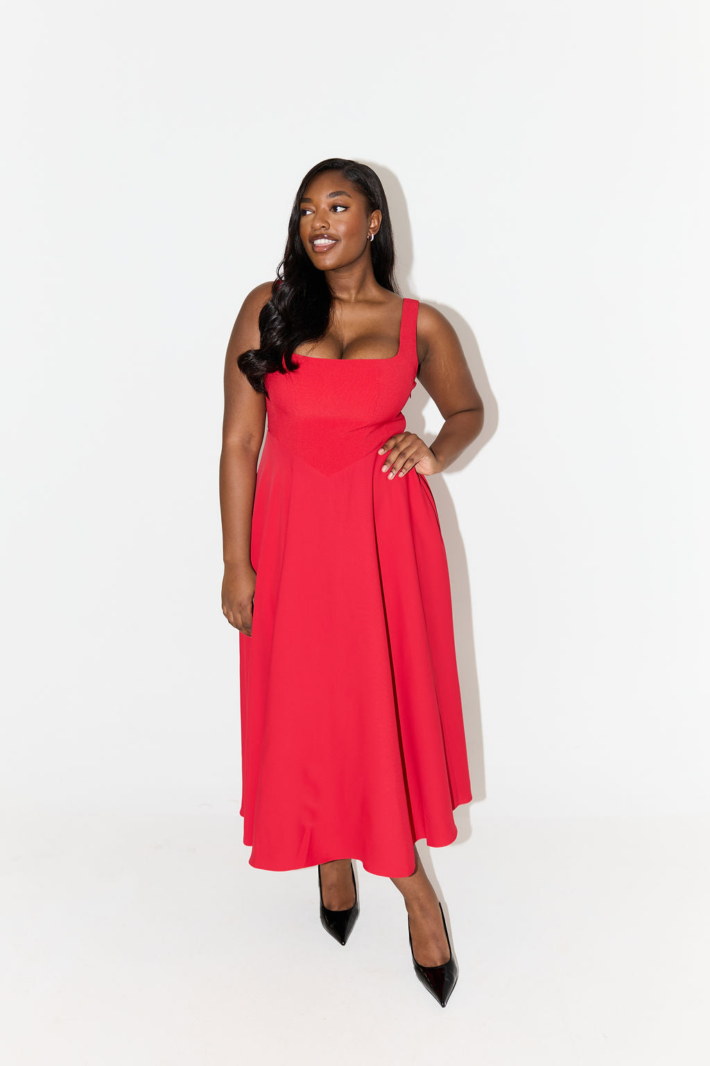 AERE — Women's Elegant Dress with Clean AURA Drape